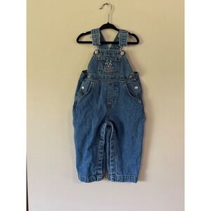 Vintage Reebok Milwaukee Bucks Denim Overalls Blue Cotton 18 Months NBA Baby